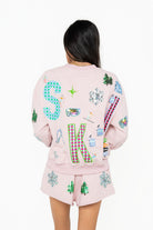 Queen of Sparkles Pink SKI Icon Sweatshirt-sweatshirt-Queen Of Sparkles-Deja Nu Boutique, Women's Fashion Boutique in Lampasas, Texas