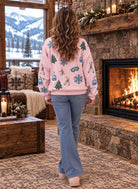 Queen of Sparkles Pink SKI Icon Sweatshirt-sweatshirt-Queen Of Sparkles-Deja Nu Boutique, Women's Fashion Boutique in Lampasas, Texas