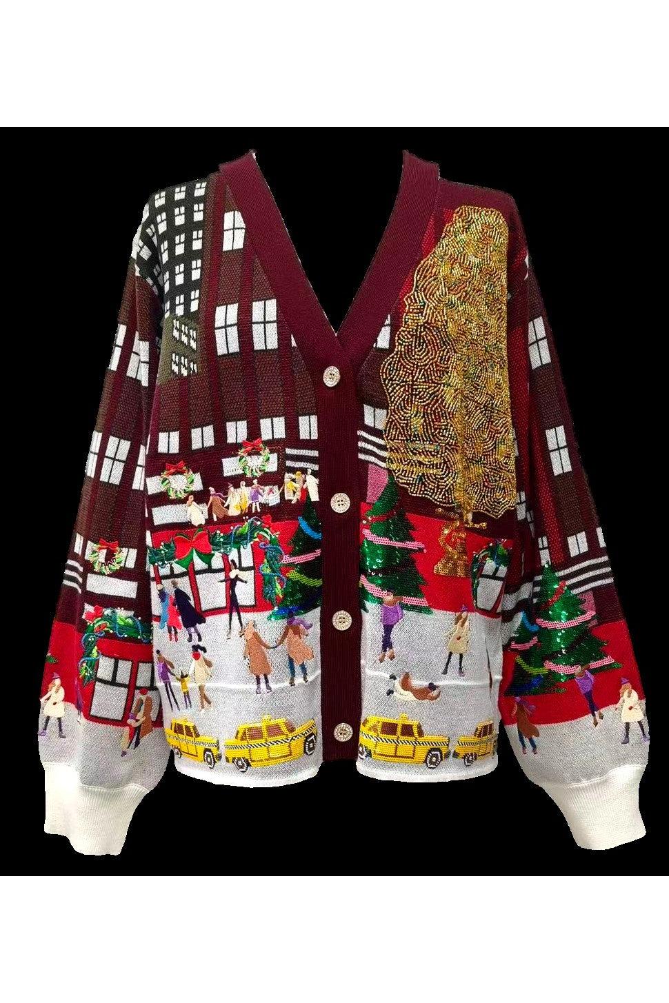 Queen of Sparkles Multi Rockefeller Center Button Up Cardigan-Cardigans & Kimonos-Queen Of Sparkles-Deja Nu Boutique, Women's Fashion Boutique in Lampasas, Texas