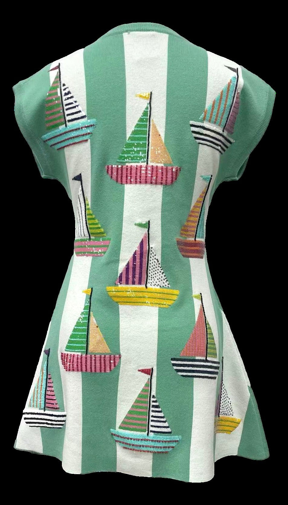 Queen of Sparkles Seafoam Striped Sailboat Knit Tank Dress-Dresses-Queen Of Sparkles-Deja Nu Boutique, Women's Fashion Boutique in Lampasas, Texas