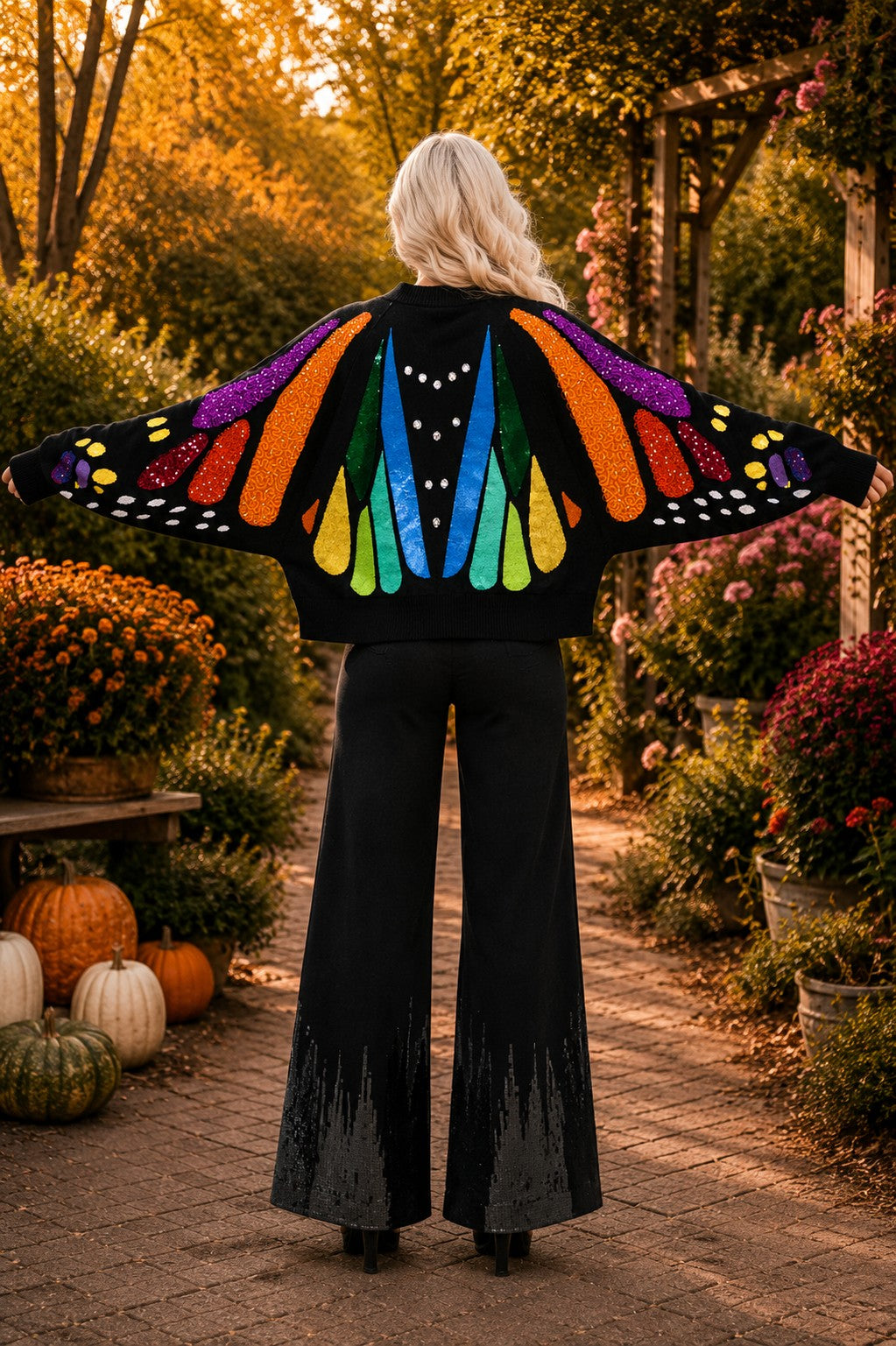 Queen of Sparkles Sequin Butterfly Wing Cardigan-Cardigans & Kimonos-Queen Of Sparkles-Deja Nu Boutique, Women's Fashion Boutique in Lampasas, Texas