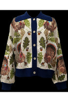 Queen of Sparkles Navy Trim Turkey, Leaf & Acorn Button Up Cardigan-Cardigans & Kimonos-Queen Of Sparkles-Deja Nu Boutique, Women's Fashion Boutique in Lampasas, Texas