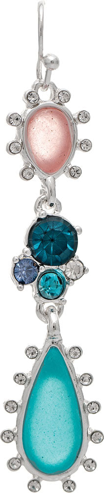 Rain Silver Blue Sea Gems & Crystal Dots Earrings-Earrings-Rain Jewelry Collection-Deja Nu Boutique, Women's Fashion Boutique in Lampasas, Texas