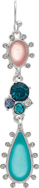 Rain Silver Blue Sea Gems & Crystal Dots Earrings-Earrings-Rain Jewelry Collection-Deja Nu Boutique, Women's Fashion Boutique in Lampasas, Texas