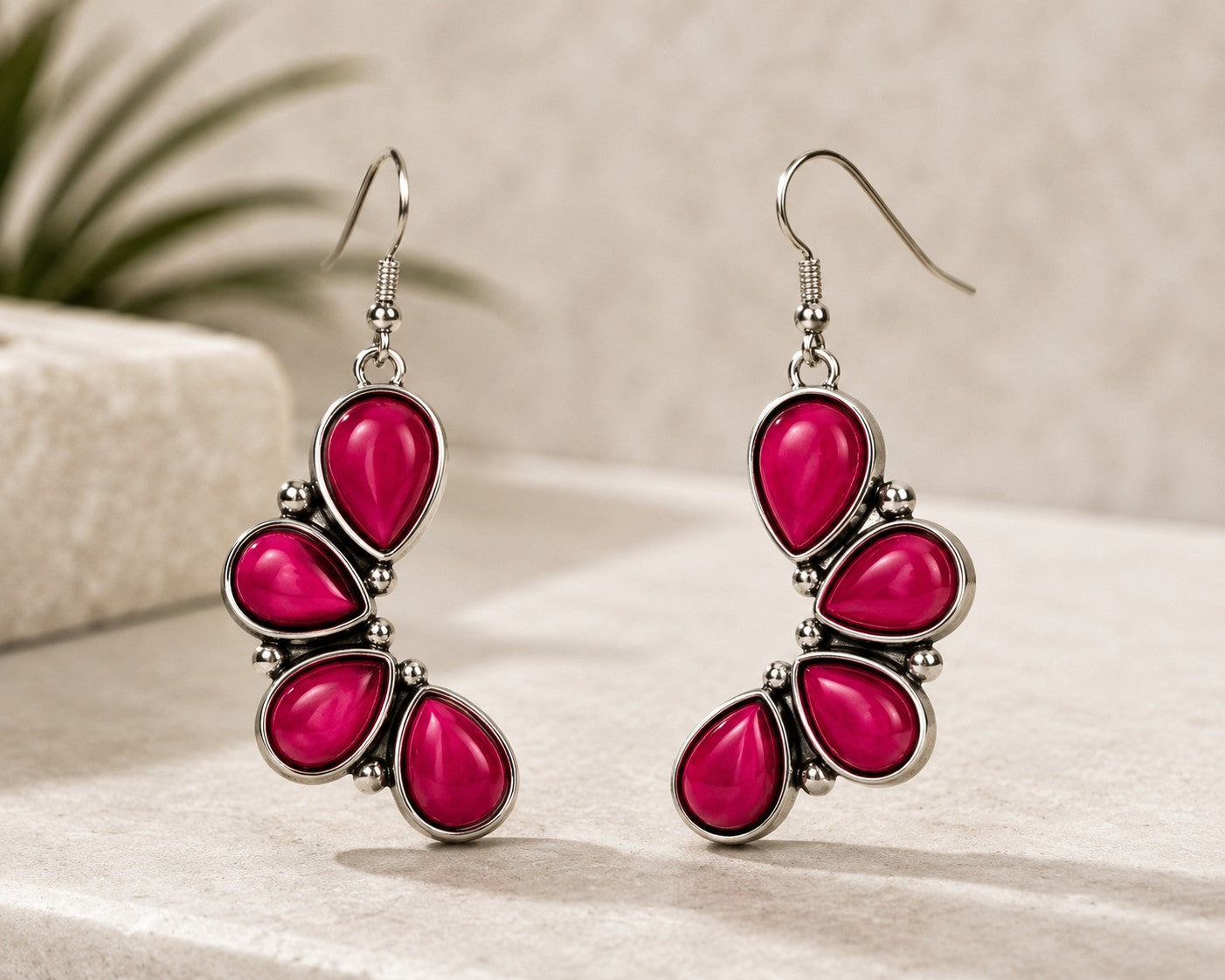 Red Squash Blossom Necklace & Earring Set-Necklace Set-Deja Nu-Deja Nu Boutique, Women's Fashion Boutique in Lampasas, Texas