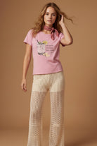 All Us “One Tequila Two…” Rhinestone Pink Slub Baby Tee-Graphic Tees-All Us-Deja Nu Boutique, Women's Fashion Boutique in Lampasas, Texas