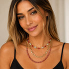 Ruby Glow Red Layered Crystal Necklace-Necklace-Deja Nu-Deja Nu Boutique, Women's Fashion Boutique in Lampasas, Texas