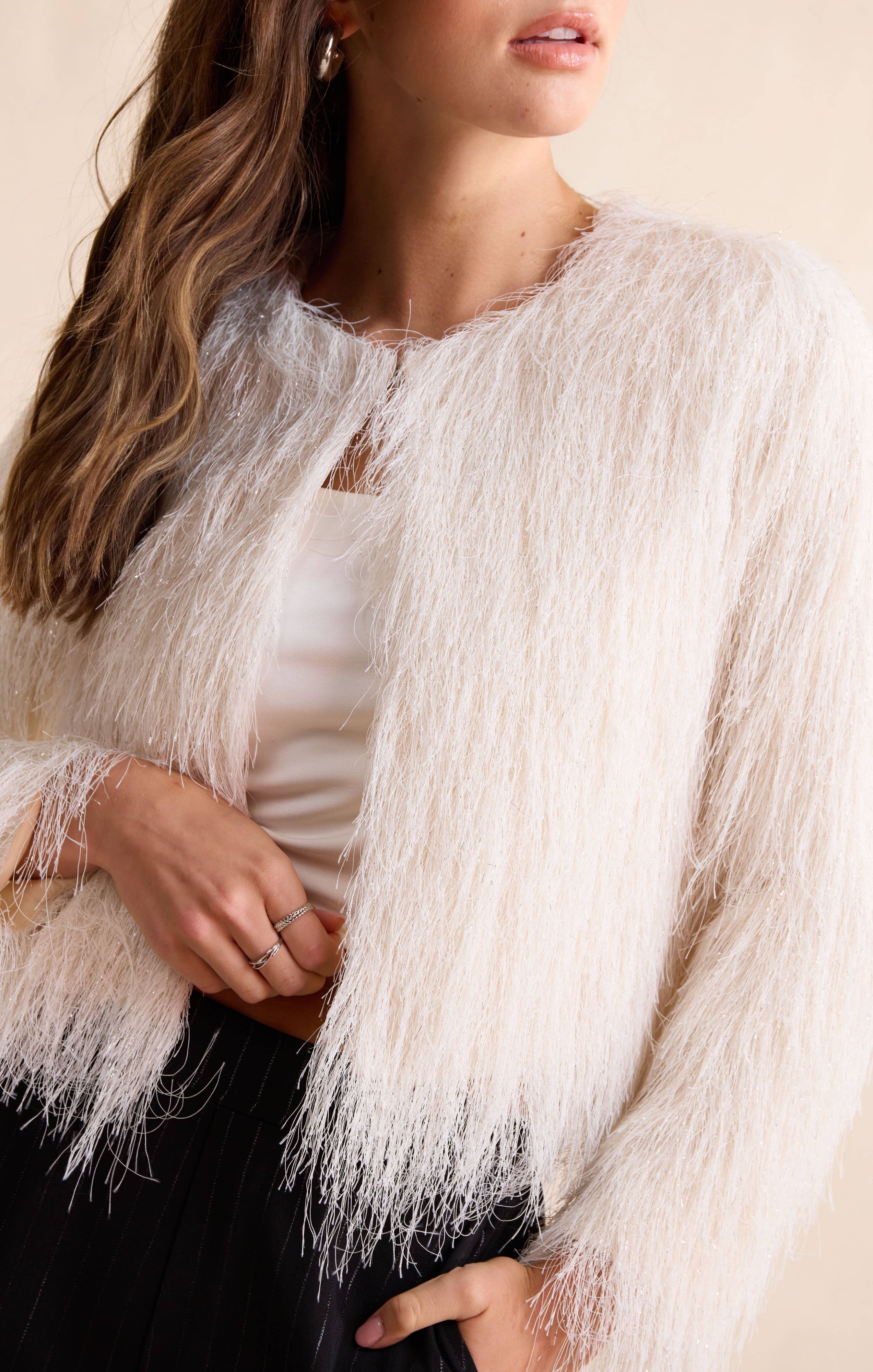 Sadie & Sage Angel Wings Fringe Jacket in Ivory-Outerwear-Sadie & Sage-Deja Nu Boutique, Women's Fashion Boutique in Lampasas, Texas