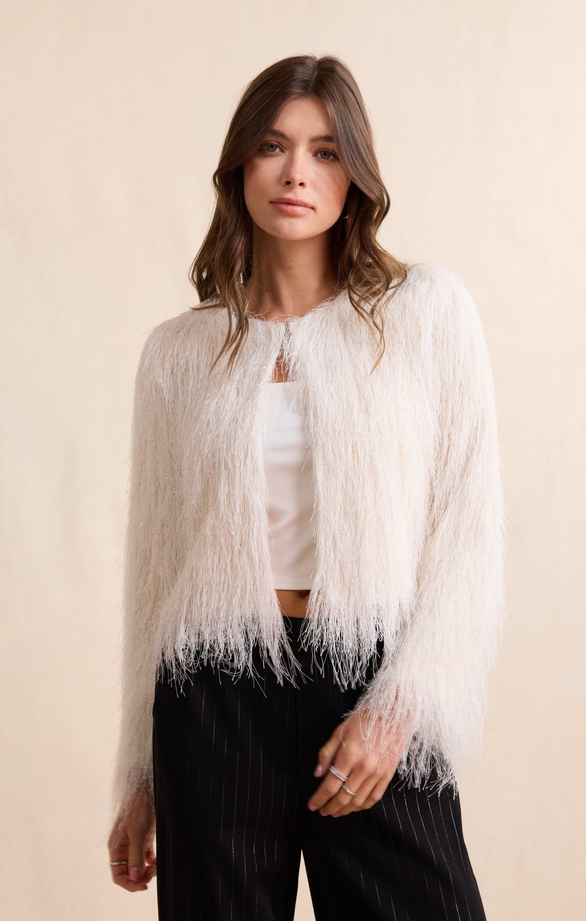 Sadie & Sage Angel Wings Fringe Jacket in Ivory-Outerwear-Sadie & Sage-Deja Nu Boutique, Women's Fashion Boutique in Lampasas, Texas