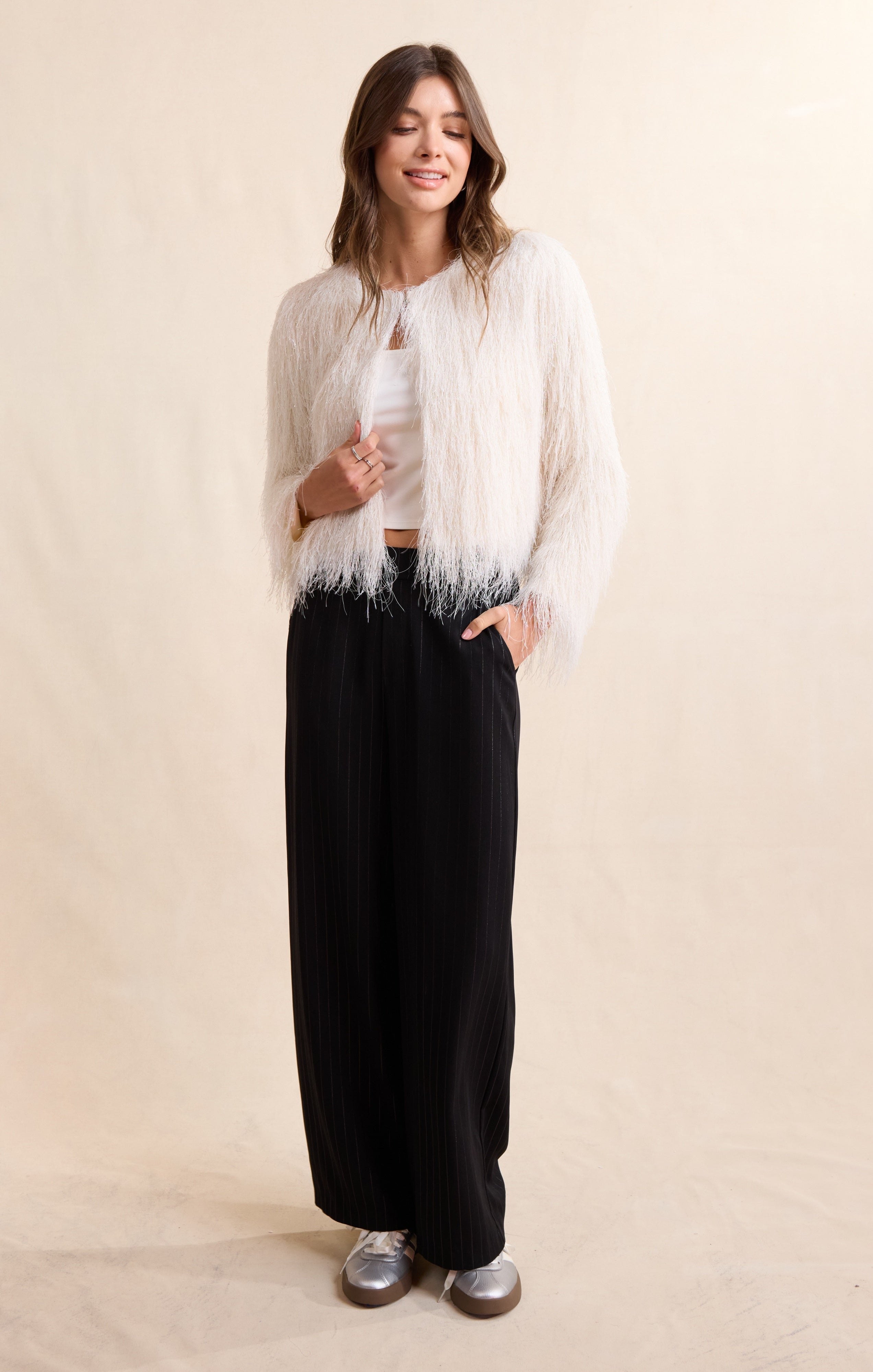 Sadie & Sage Angel Wings Fringe Jacket in Ivory-Outerwear-Sadie & Sage-Deja Nu Boutique, Women's Fashion Boutique in Lampasas, Texas