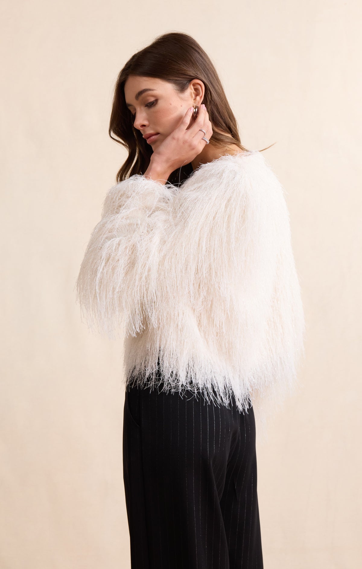Sadie & Sage Angel Wings Fringe Jacket in Ivory-Outerwear-Sadie & Sage-Deja Nu Boutique, Women's Fashion Boutique in Lampasas, Texas