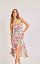 Sadie & Sage Cove Tie Strap Floral Midi Dress – Cream Multi-Midi Dresses-Sadie & Sage-Deja Nu Boutique, Women's Fashion Boutique in Lampasas, Texas