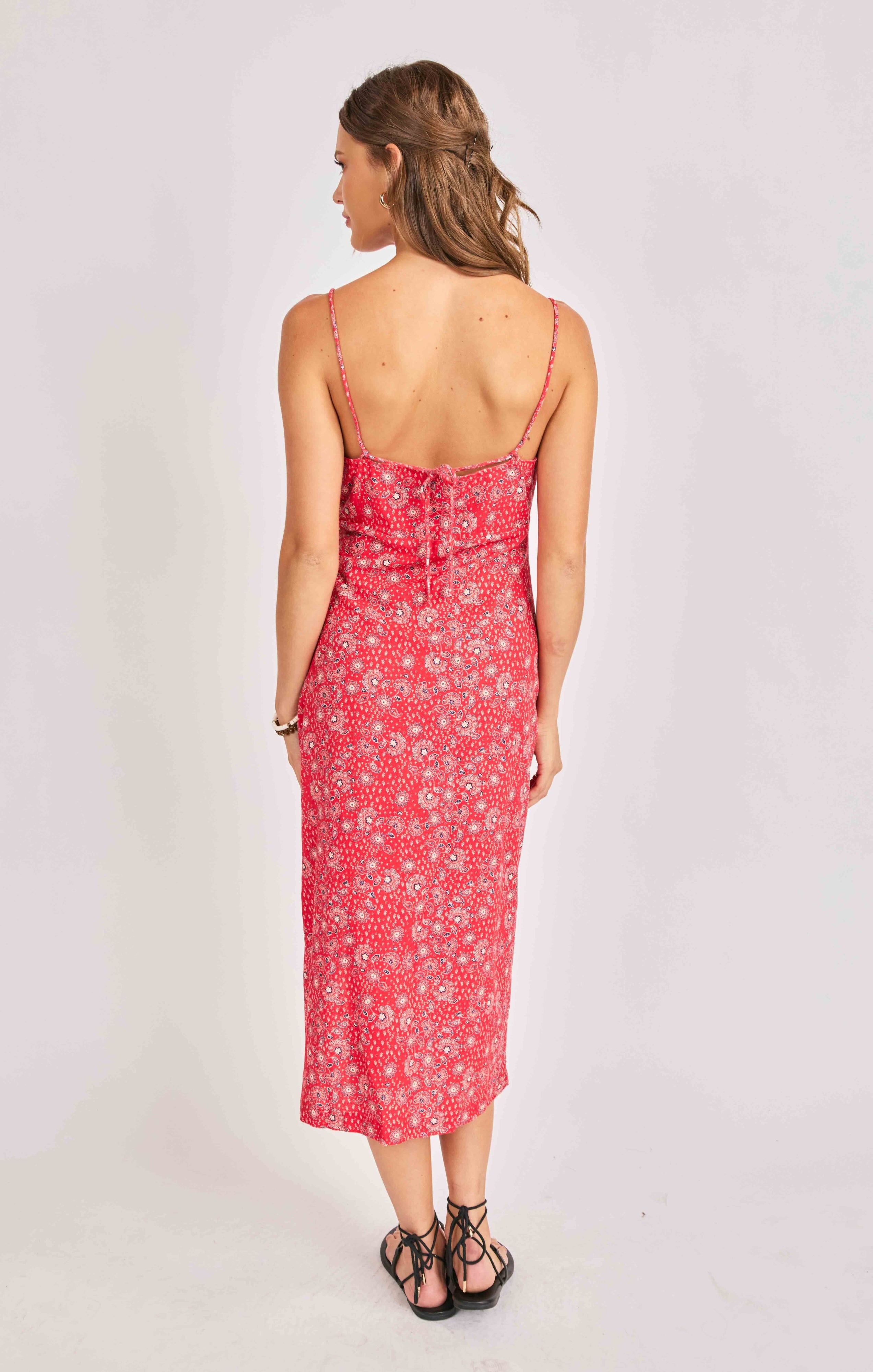 Sadie & Sage Firecracker Midi Dress – Red Multi-Midi Dresses-Sadie & Sage-Deja Nu Boutique, Women's Fashion Boutique in Lampasas, Texas