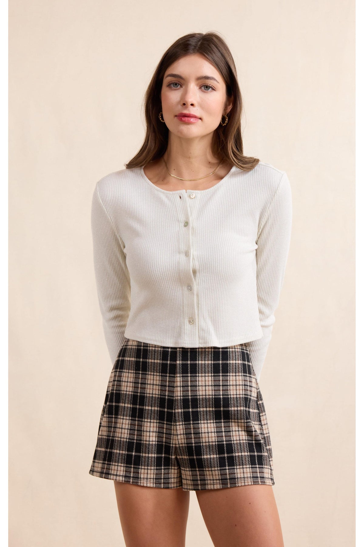 Sadie & Sage First Toast Ribbed Button Top in Ivory-Cardigans & Kimonos-Sadie & Sage-Deja Nu Boutique, Women's Fashion Boutique in Lampasas, Texas
