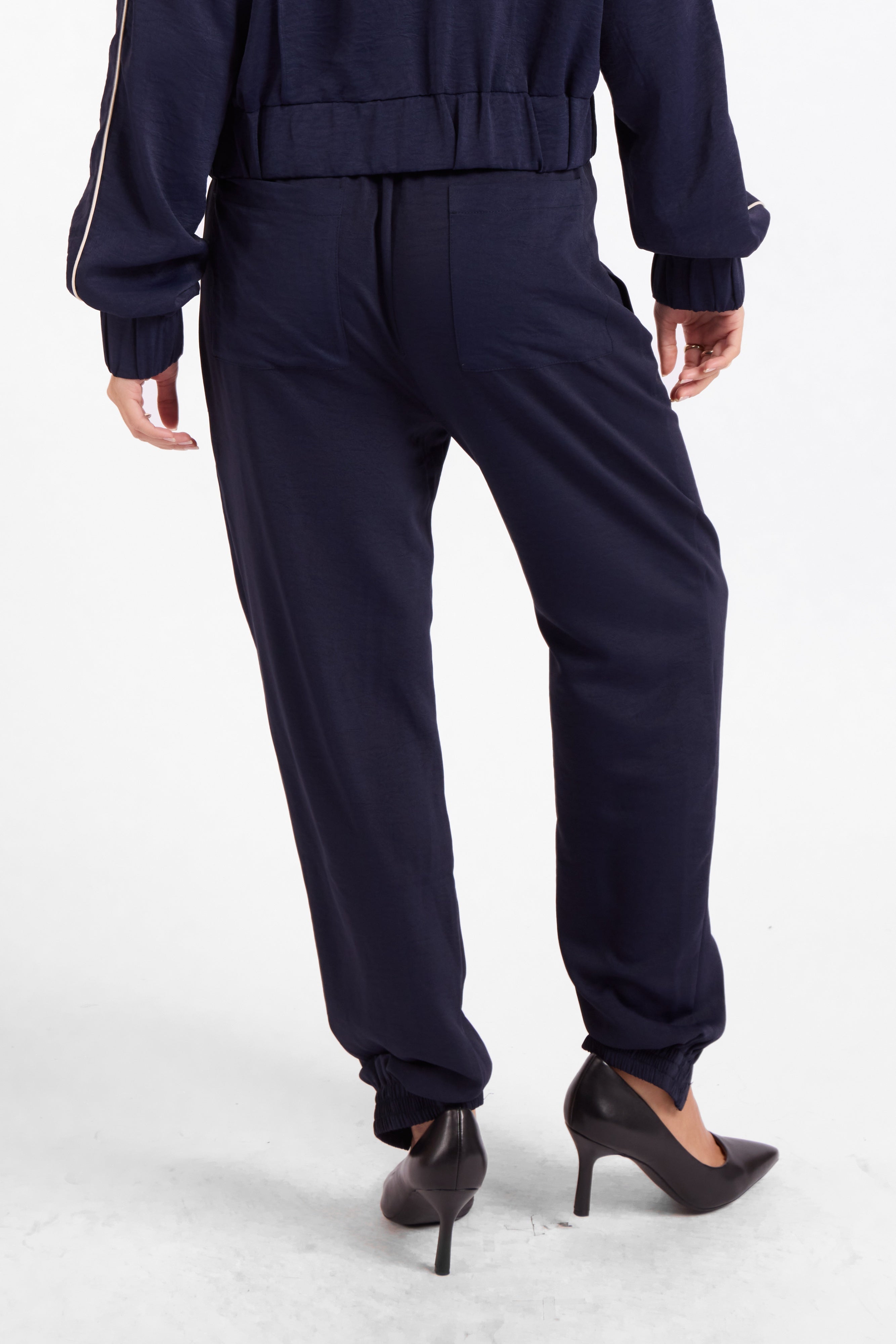 Sage the Label Bike Ride Joggers in Navy Ivory-Joggers-Sage The Label-Deja Nu Boutique, Women's Fashion Boutique in Lampasas, Texas