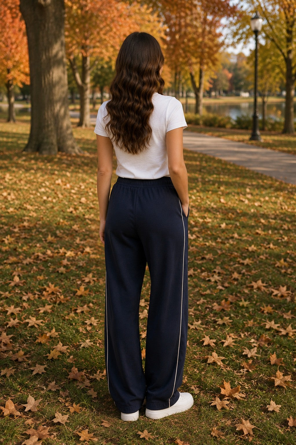 Sage the Label Bike Ride Joggers in Navy Ivory-Joggers-Sage The Label-Deja Nu Boutique, Women's Fashion Boutique in Lampasas, Texas