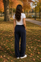 Sage the Label Bike Ride Joggers in Navy Ivory-Joggers-Sage The Label-Deja Nu Boutique, Women's Fashion Boutique in Lampasas, Texas