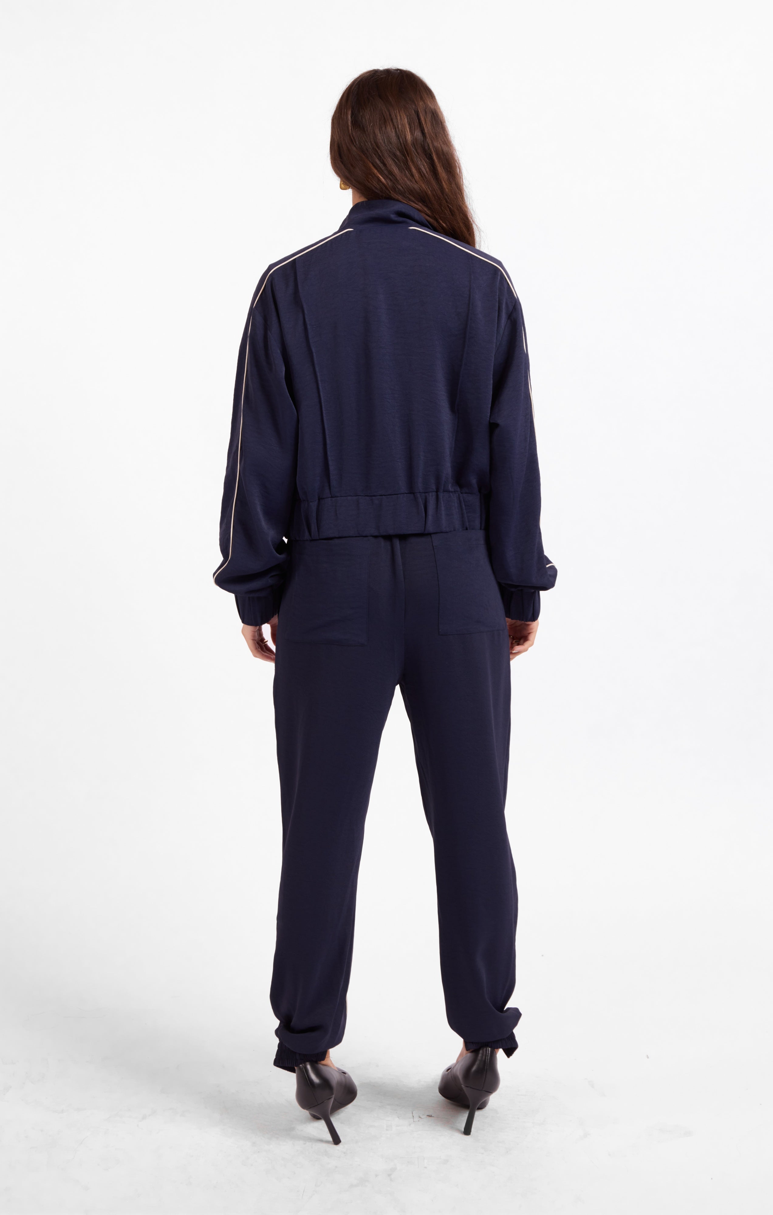Sage the Label Bike Ride Joggers in Navy Ivory-Joggers-Sage The Label-Deja Nu Boutique, Women's Fashion Boutique in Lampasas, Texas