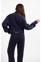 Sage the Label Bike Ride Track Jacket in Navy Ivory-Jackets-Sage The Label-Deja Nu Boutique, Women's Fashion Boutique in Lampasas, Texas