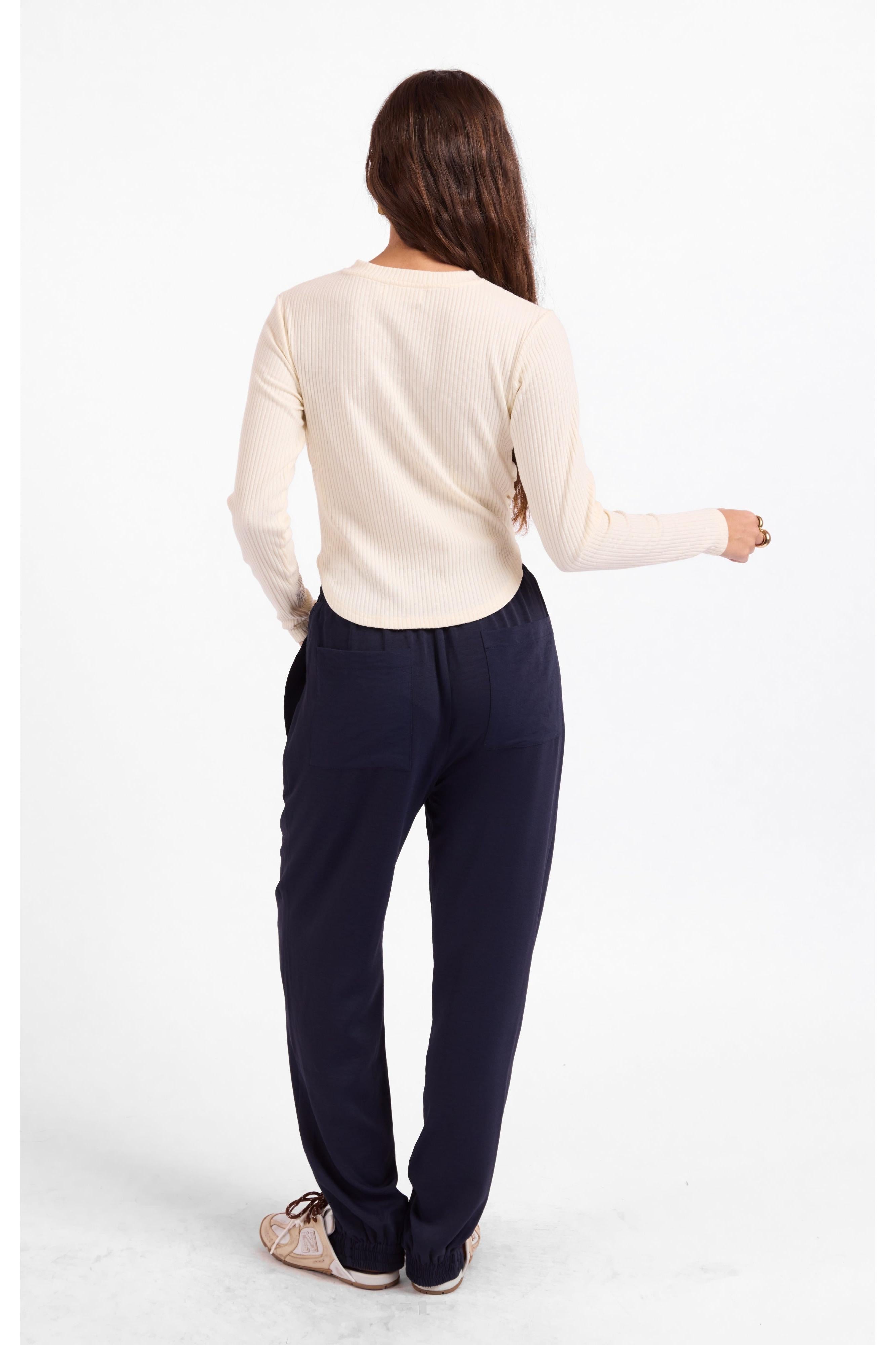 Sage the Label Esther Crew Neck Top in Ivory-Tops-Sage The Label-Deja Nu Boutique, Women's Fashion Boutique in Lampasas, Texas