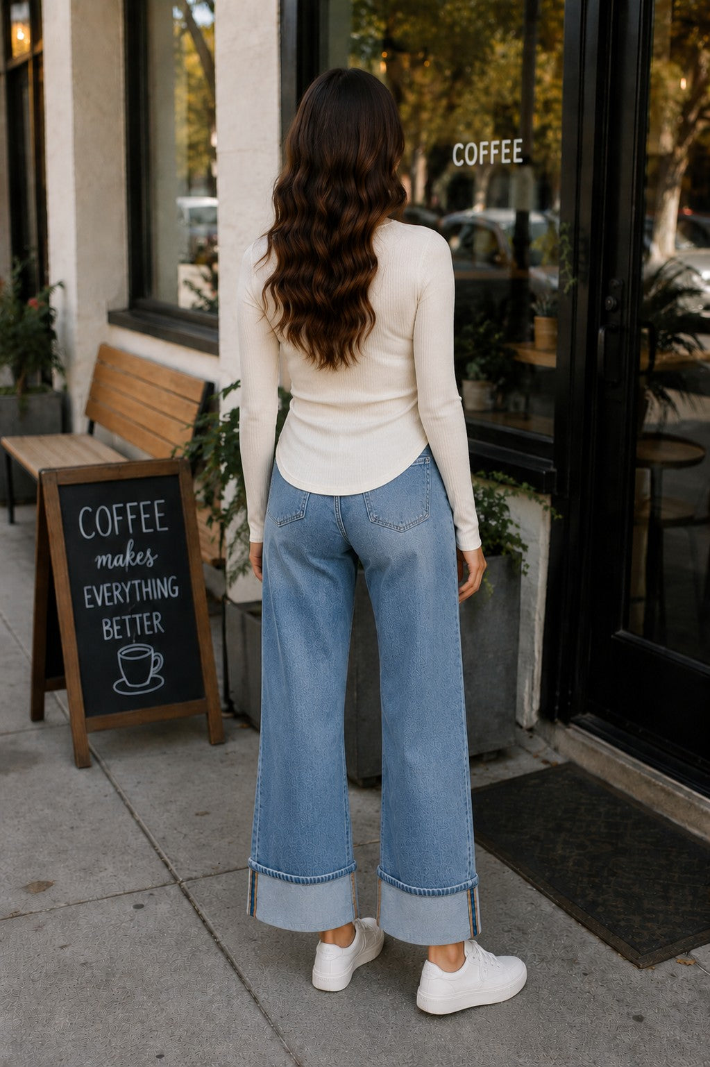 Sage the Label Esther Crew Neck Top in Ivory-Tops-Sage The Label-Deja Nu Boutique, Women's Fashion Boutique in Lampasas, Texas