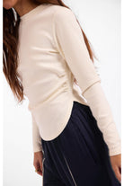 Sage the Label Esther Crew Neck Top in Ivory-Tops-Sage The Label-Deja Nu Boutique, Women's Fashion Boutique in Lampasas, Texas