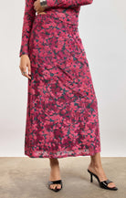 Sage The Label Velvet Rebellion Skirt in Fuchsia Multi-midi skirt-Sage The Label-Deja Nu Boutique, Women's Fashion Boutique in Lampasas, Texas