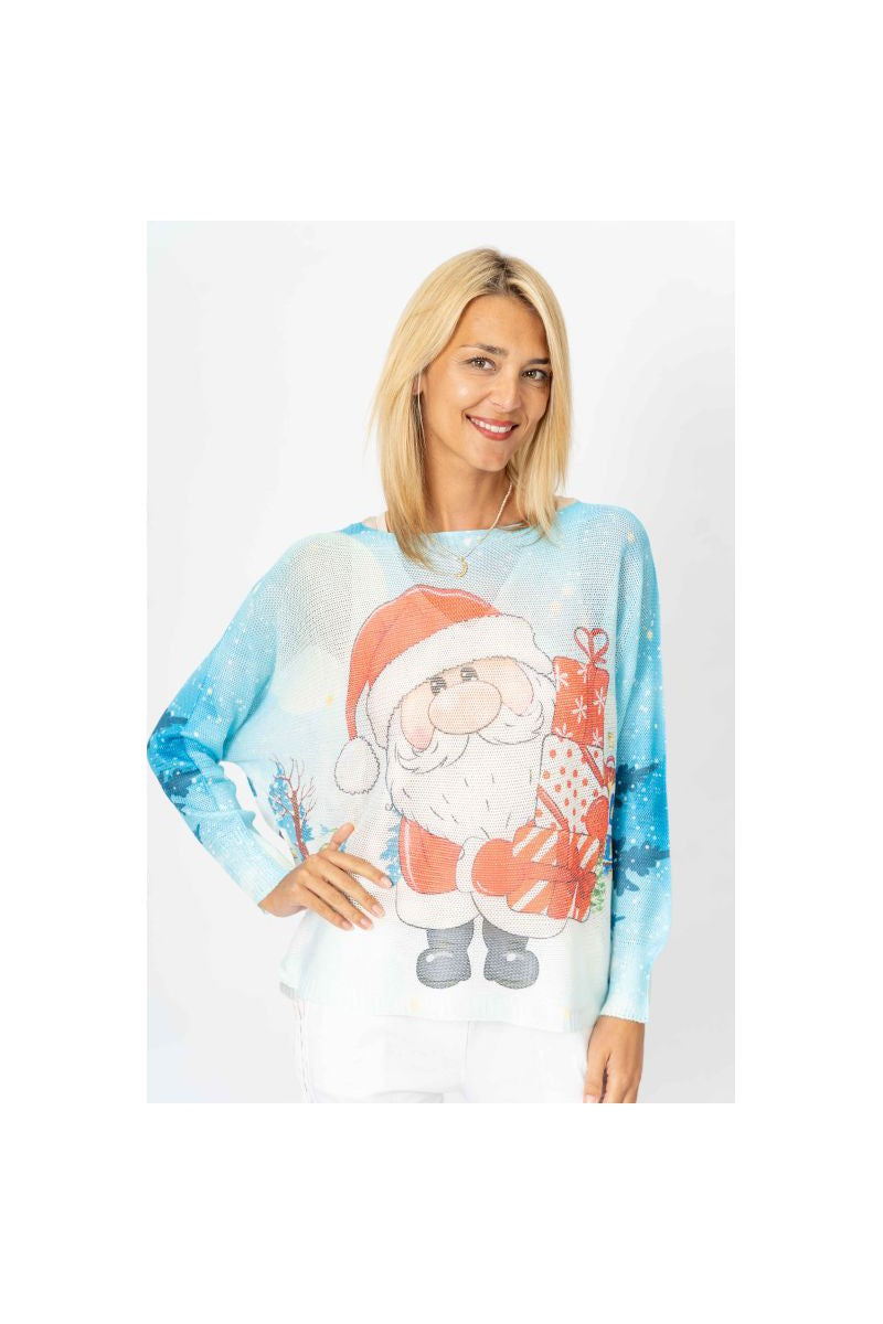 Look Mode Santa Batwing Sweater-Sweaters-Look Mode-Deja Nu Boutique, Women's Fashion Boutique in Lampasas, Texas