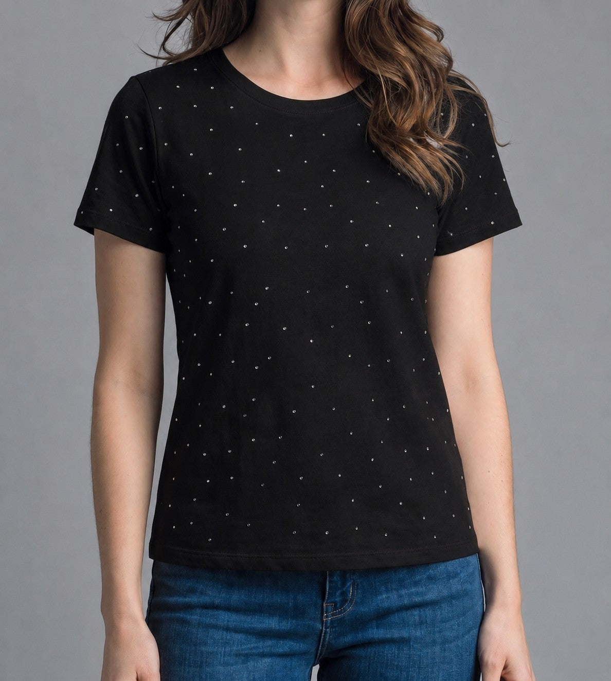 Tempo Paris Rhinestone Tee in Black-T-Shirts-Tempo Paris-Deja Nu Boutique, Women's Fashion Boutique in Lampasas, Texas