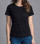 Tempo Paris Rhinestone Tee in Black-T-Shirts-Tempo Paris-Deja Nu Boutique, Women's Fashion Boutique in Lampasas, Texas