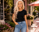 Tempo Paris Rhinestone Tee in Black-T-Shirts-Tempo Paris-Deja Nu Boutique, Women's Fashion Boutique in Lampasas, Texas