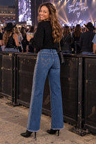 Tempo Paris Rhinestone Front High Rise Straight Leg Jeans-Jeans-Tempo Paris-Deja Nu Boutique, Women's Fashion Boutique in Lampasas, Texas