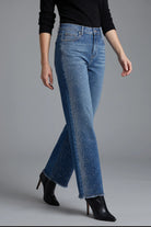 Tempo Paris Rhinestone Front High Rise Straight Leg Jeans-Jeans-Tempo Paris-Deja Nu Boutique, Women's Fashion Boutique in Lampasas, Texas