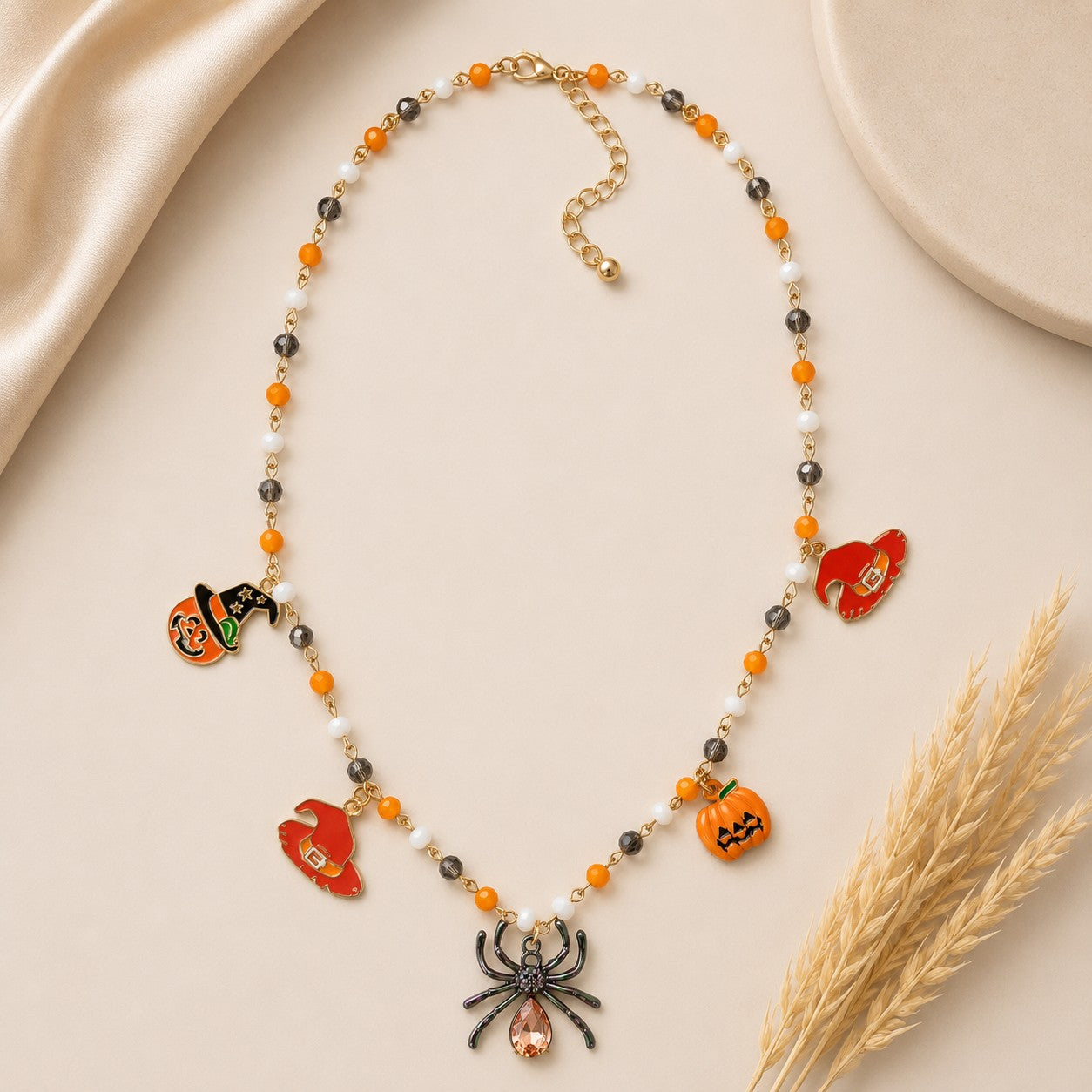 Trick or Treat Halloween Charm Necklace-Necklace-Deja Nu-Deja Nu Boutique, Women's Fashion Boutique in Lampasas, Texas