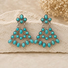 Turquoise Squash Blossom Statement Earrings-Earrings-Deja Nu-Deja Nu Boutique, Women's Fashion Boutique in Lampasas, Texas
