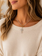 Two-Tone Celtic Cross Toggle Necklace-Necklace-Deja Nu-Deja Nu Boutique, Women's Fashion Boutique in Lampasas, Texas