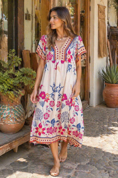 blue floral boho midi dress Umgee – Mix Johnny Was Women's Pleated or enjoying a day spaghetti strap homecoming dress Size:5 Drawer Wide