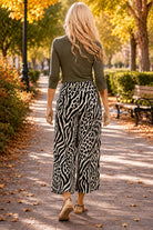 Umgee Mixed Animal Print Wide Leg Pants - Olive-Pants-Umgee-Deja Nu Boutique, Women's Fashion Boutique in Lampasas, Texas