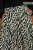 Umgee Olive Mixed Animal Print Wide Leg Pants Plus-Curvy/Plus Bottoms-Umgee-Deja Nu Boutique, Women's Fashion Boutique in Lampasas, Texas