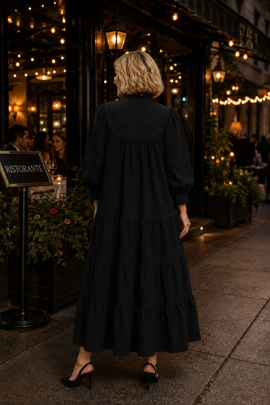 Umgee Seersucker Tiered Maxi Dress Plus Size – Black-Curvy/Plus Dresses-umgee-Deja Nu Boutique, Women's Fashion Boutique in Lampasas, Texas
