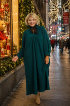 Umgee Striped Seersucker Midi Dress Plus Size – Teal & Cappuccino-Curvy/Plus Dresses-Umgee-Deja Nu Boutique, Women's Fashion Boutique in Lampasas, Texas