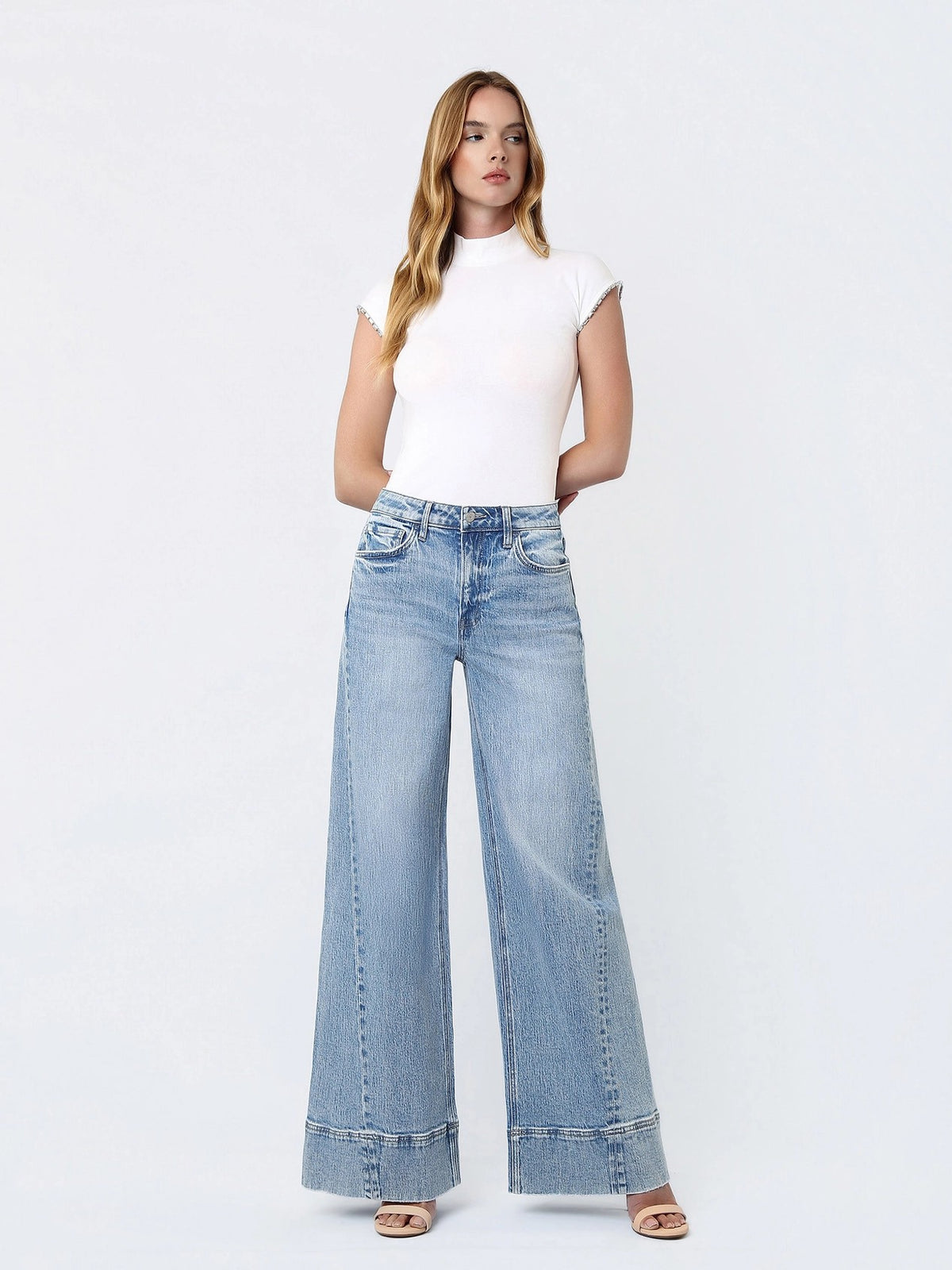 Vervet by Flying Monkey High Rise Extreme Wide Leg Jeans in April’s Daydream-Jeans-Vervet by Flying Monkey-Deja Nu Boutique, Women's Fashion Boutique in Lampasas, Texas