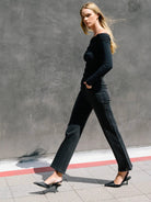 Vervet by Flying Monkey High Rise Rhinestone Detail Slim Wide Jeans in Openness-Jeans-Vervet by Flying Monkey-Deja Nu Boutique, Women's Fashion Boutique in Lampasas, Texas