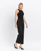 Vervet by Flying Monkey High Rise Rhinestone Detail Slim Wide Jeans in Openness-Jeans-Vervet by Flying Monkey-Deja Nu Boutique, Women's Fashion Boutique in Lampasas, Texas