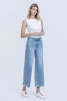 Vervet by Flying Monkey Idyllic High Rise Side Panel Crop Wide Leg Jeans-Jeans-Vervet by Flying Monkey-Deja Nu Boutique, Women's Fashion Boutique in Lampasas, Texas