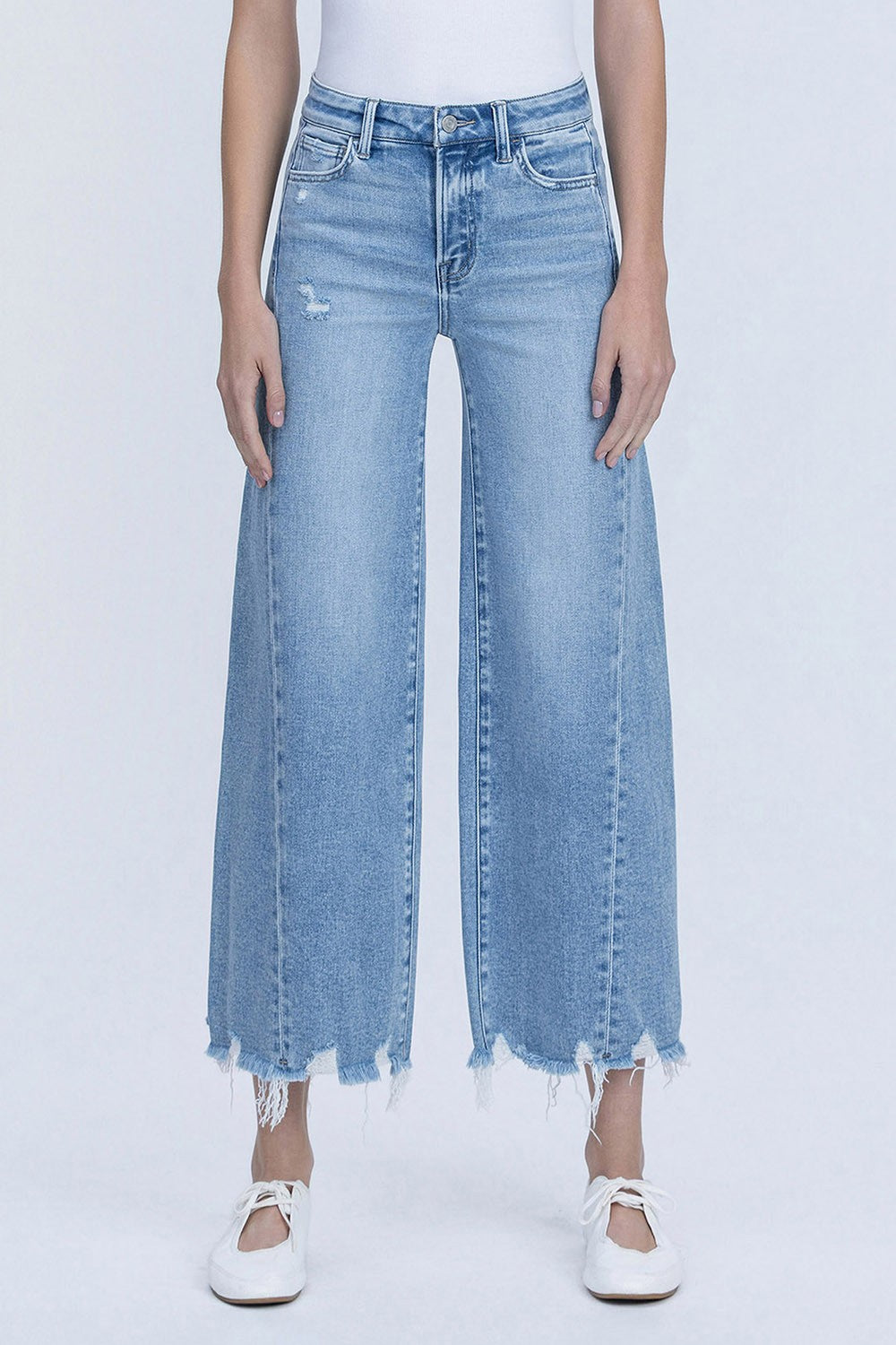 Vervet by Flying Monkey Idyllic High Rise Side Panel Crop Wide Leg Jeans-Jeans-Vervet by Flying Monkey-Deja Nu Boutique, Women's Fashion Boutique in Lampasas, Texas