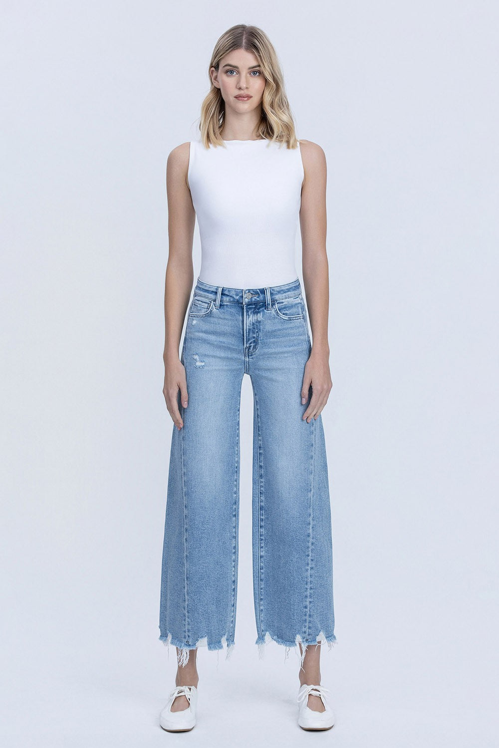 Vervet by Flying Monkey Idyllic High Rise Side Panel Crop Wide Leg Jeans-Jeans-Vervet by Flying Monkey-Deja Nu Boutique, Women's Fashion Boutique in Lampasas, Texas