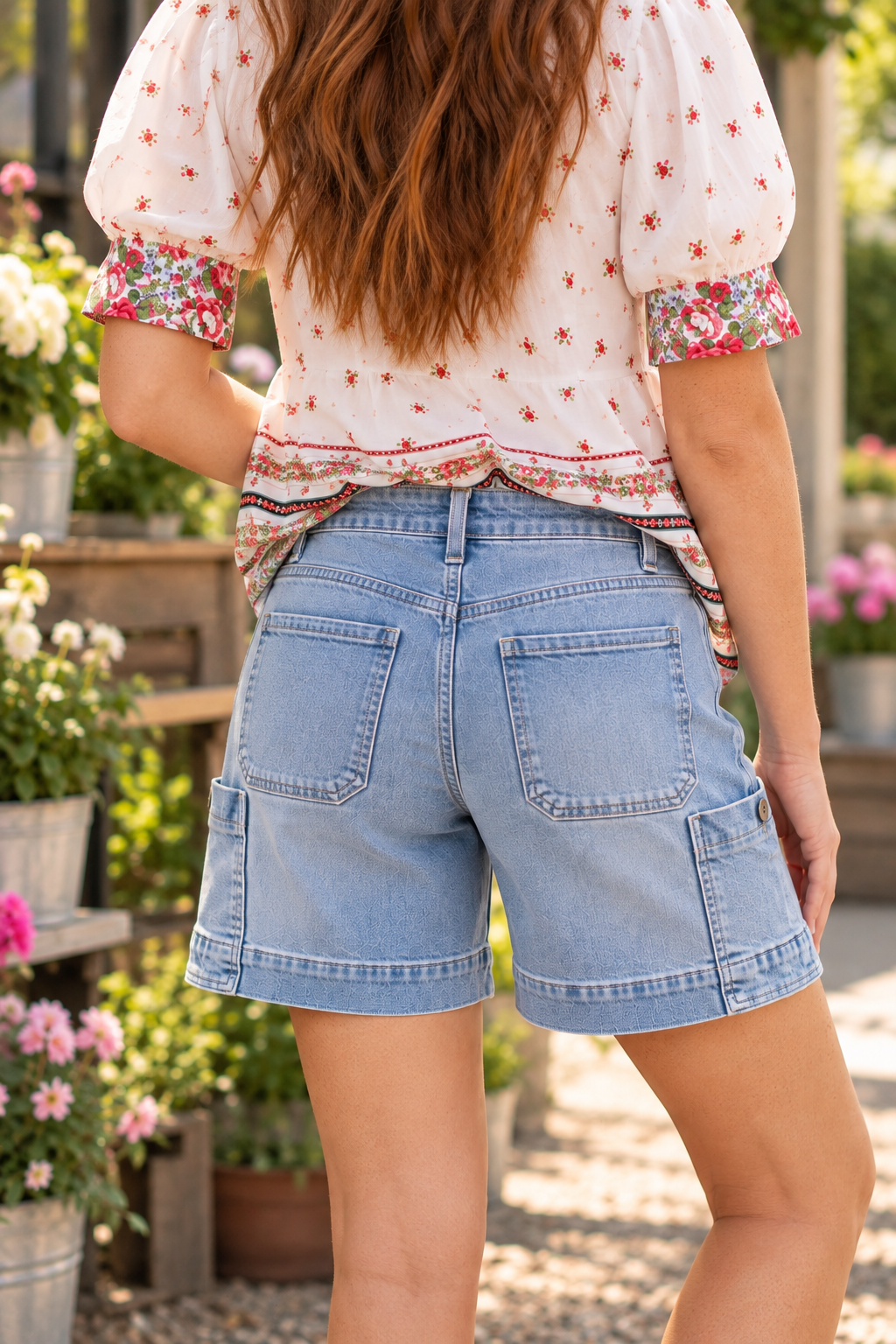 Vervet by Flying Monkey Mid Rise Pocket Detail Wide Bermuda Shorts in Radiant Flow-Shorts-Vervet by Flying Monkey-Deja Nu Boutique, Women's Fashion Boutique in Lampasas, Texas