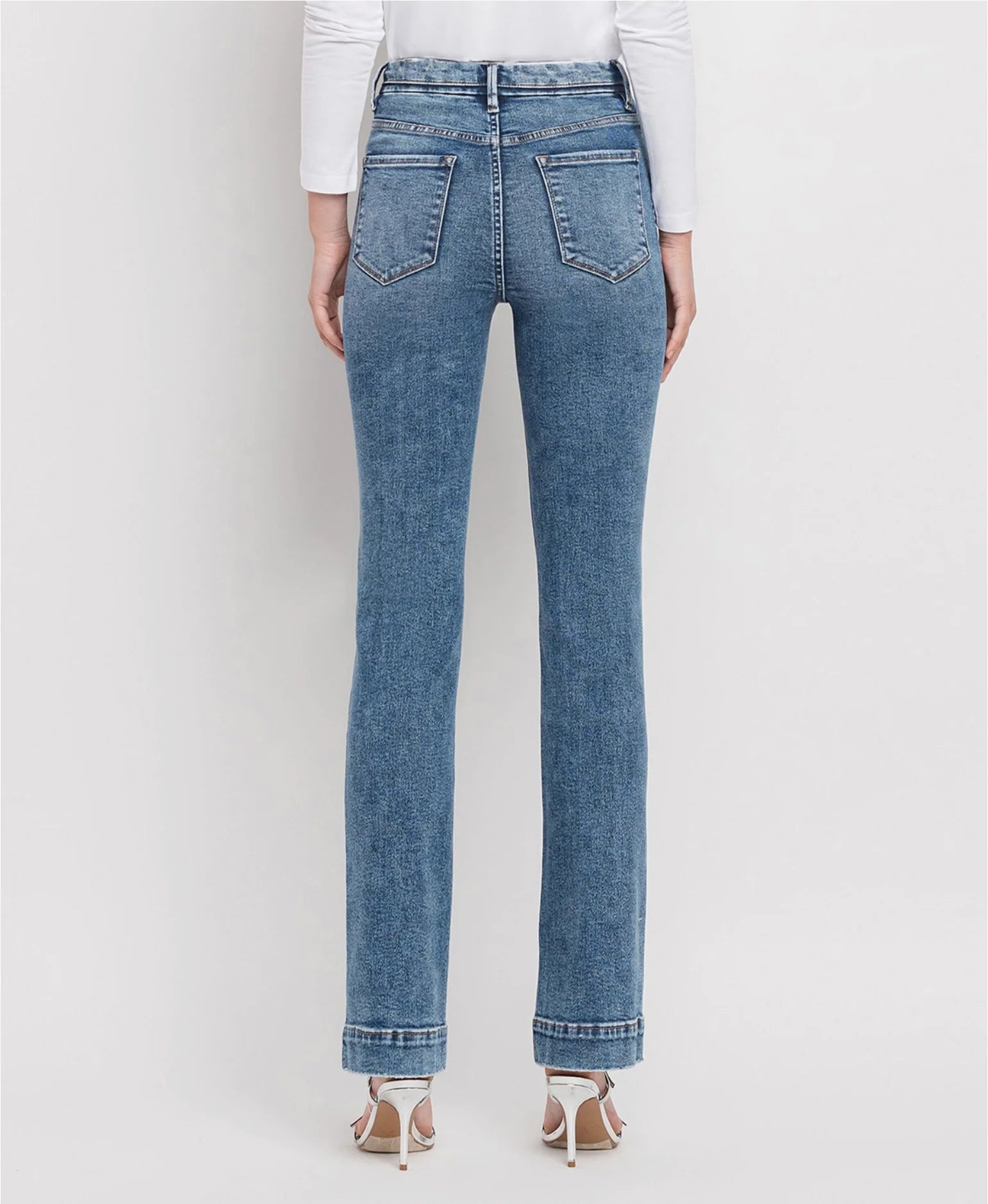 Vervet by Flying Monkey Tummy Control High Rise Trouser Hem Bootcut Jeans – Protegee Wash-Jeans-Vervet by Flying Monkey-Deja Nu Boutique, Women's Fashion Boutique in Lampasas, Texas