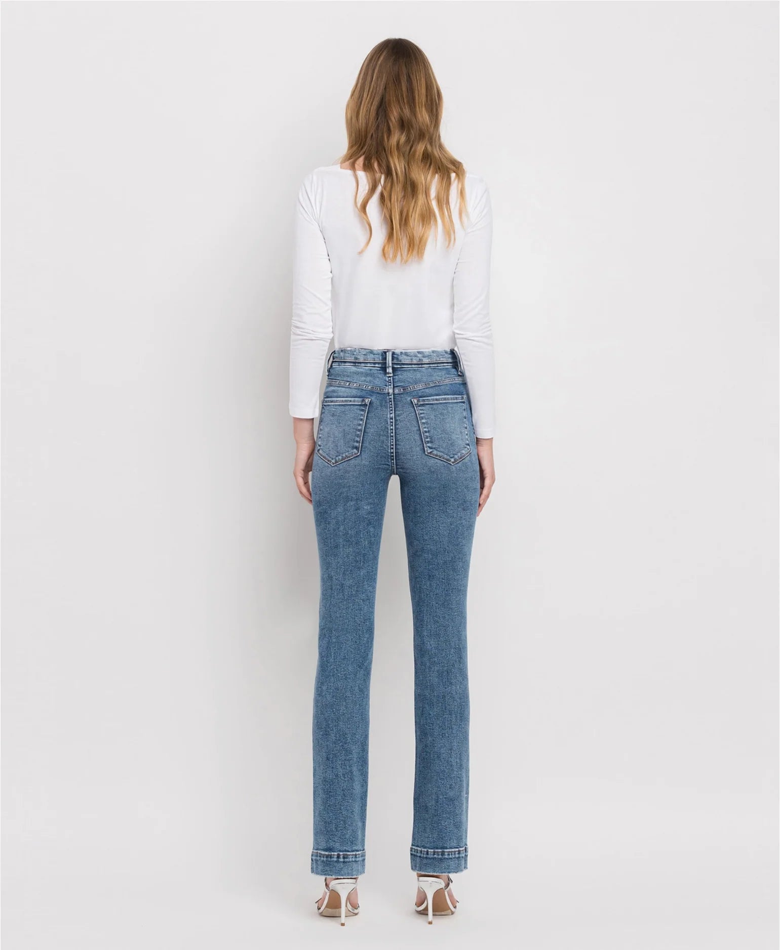 Vervet by Flying Monkey Tummy Control High Rise Trouser Hem Bootcut Jeans – Protegee Wash-Jeans-Vervet by Flying Monkey-Deja Nu Boutique, Women's Fashion Boutique in Lampasas, Texas